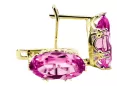 8K žluté zlato 333 Amethyst náušnice vec021x-am Russian Soviet USSR Vintage Jewlery Art Deco style